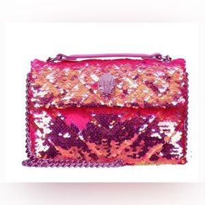 Kurt Geiger pink sequin crossbody purse